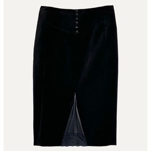 Club Monaco gothic velvet pencil skirt